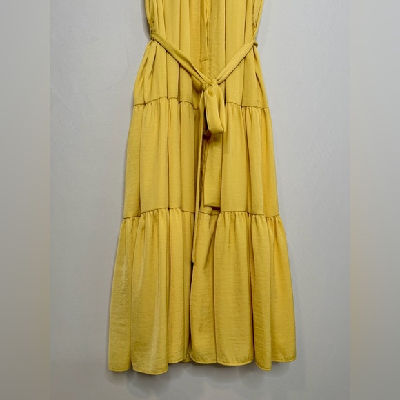 NWT! KOBI HALPERIN Custard Scottie Belted Tiered Midi Dress. Size Large. - Picture 10 of 14